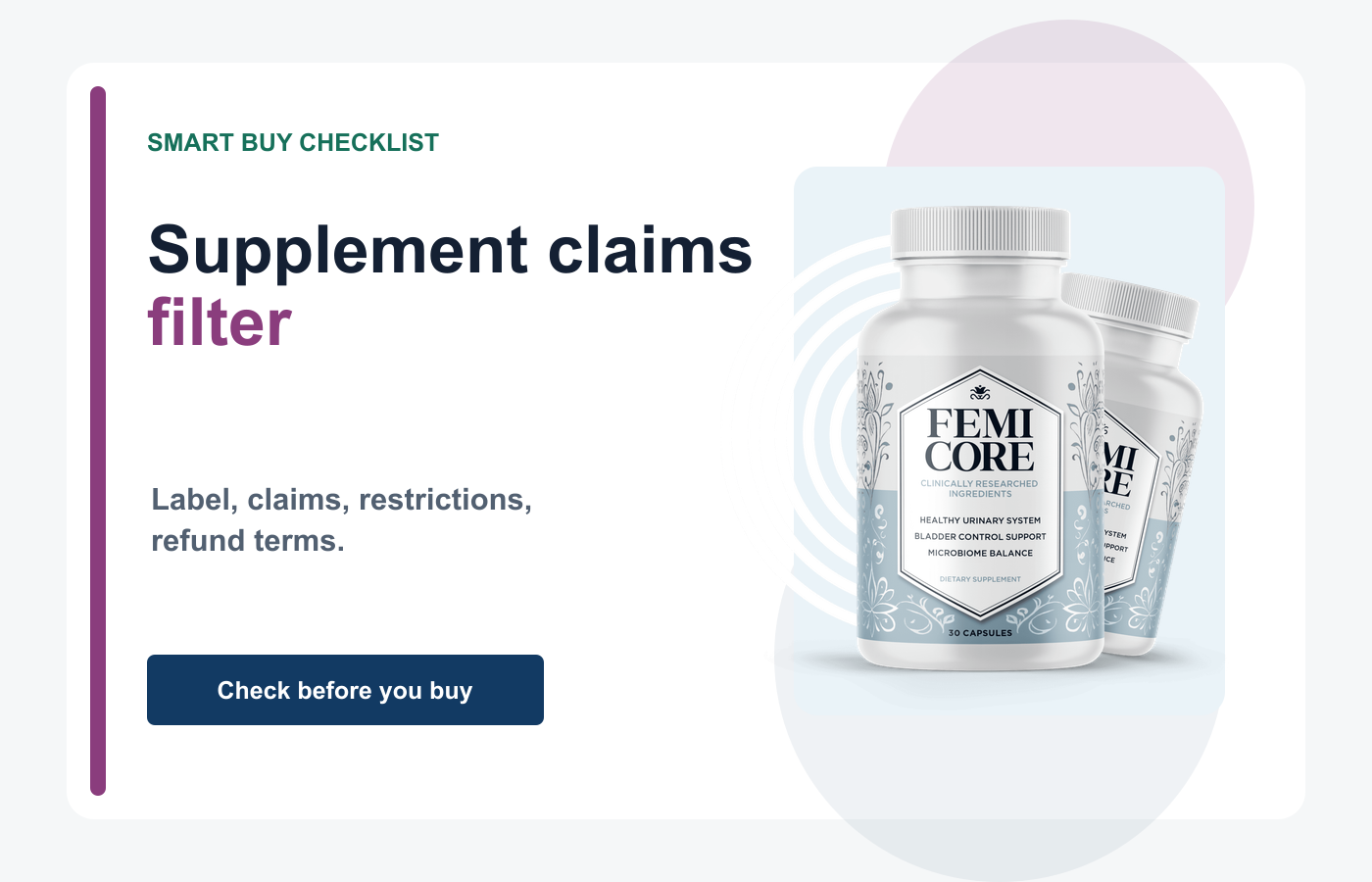 FemiCore buyer decision visual