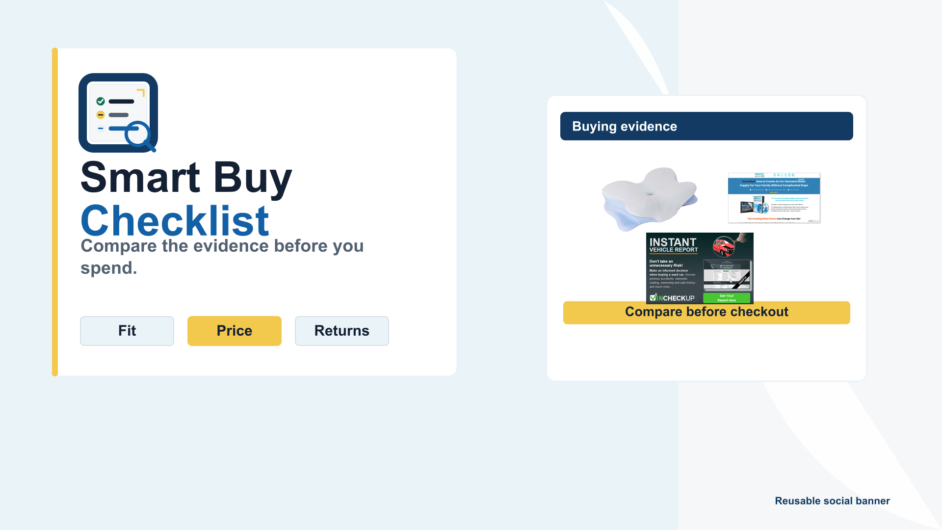 Smart Buy Checklist financial decision review visual